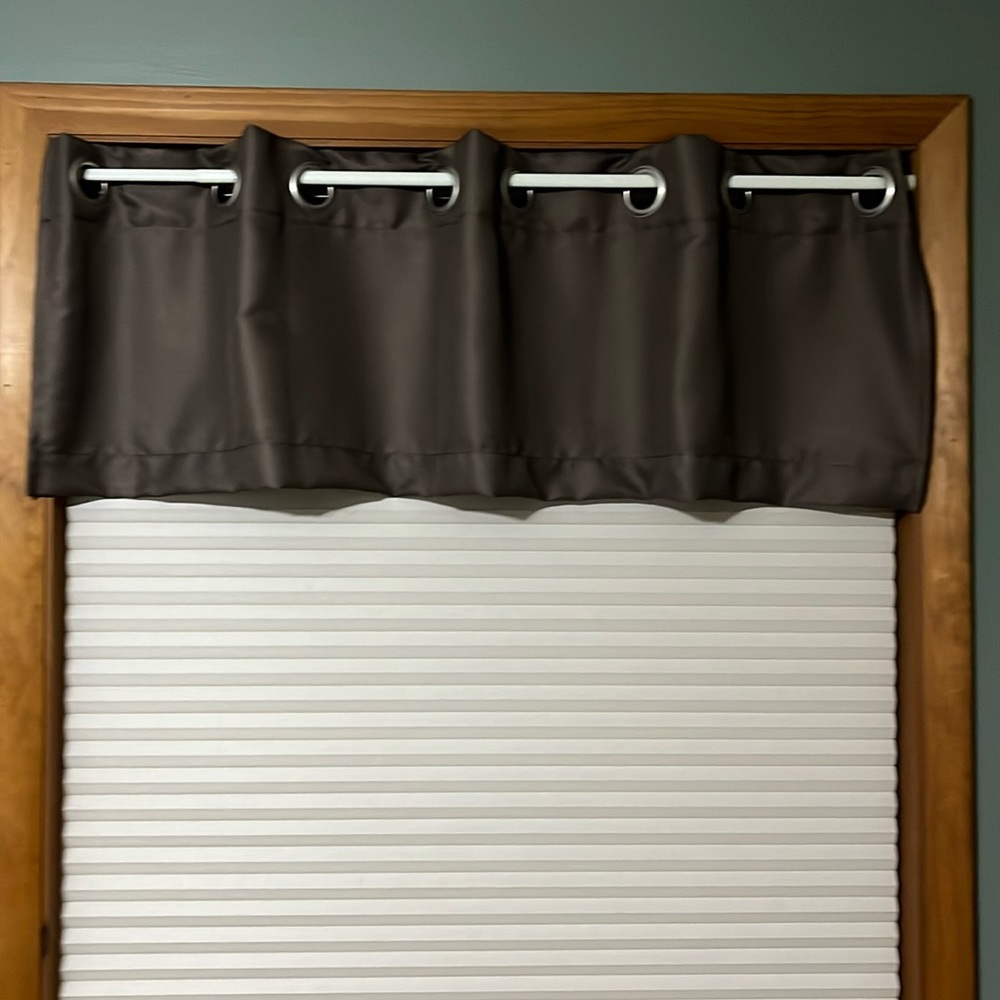 Window valence- set of 4, 54”x 16.5”, brown